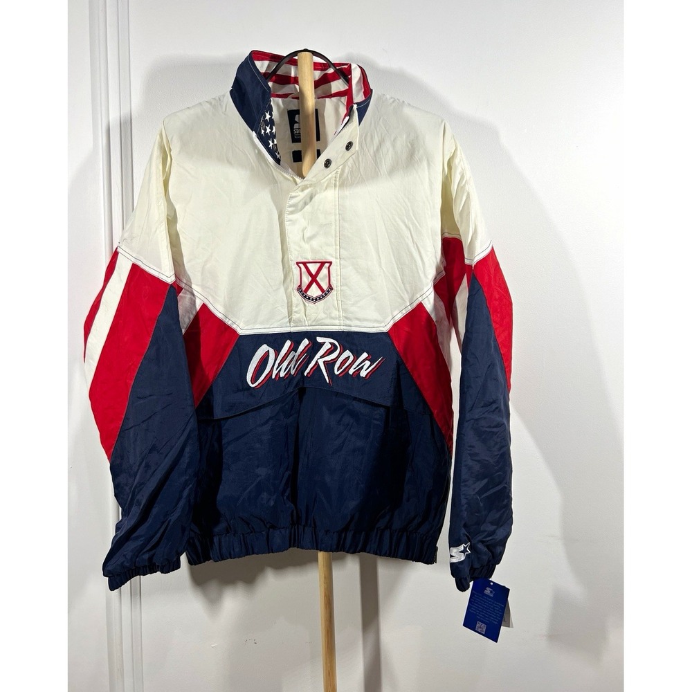 Starter Black Label Old Row Windbreaker Mens M USA Red White Blue NWT Jacket